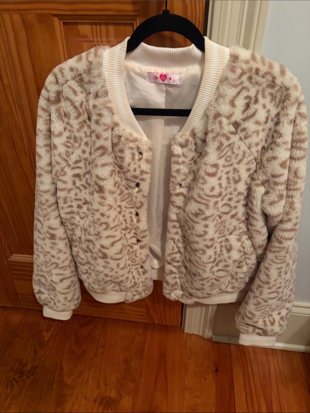 Buddy Love Cream Jacket with Pink Heart Label